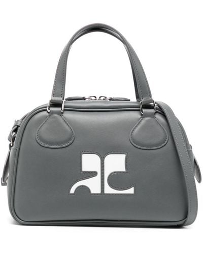 Courreges Reedition Leather Tote Bag - Gray