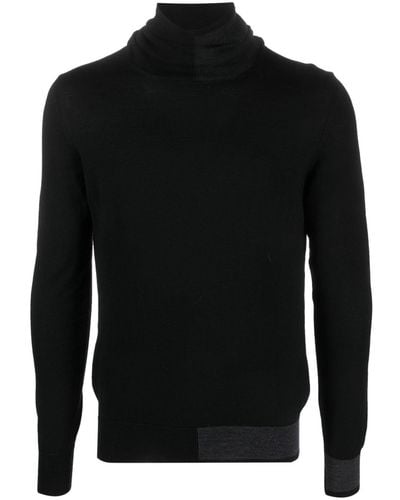 Roberto Del Carlo Roll-neck Merino Wool Sweater - Black