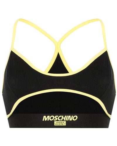 Moschino Logo-print Jersey Bralette - Black