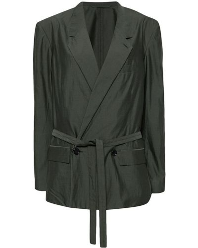 Lemaire Double-breasted Belted Blazer - グリーン