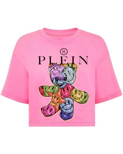 Philipp Plein Teddy Bear-print Cotton T-shirt - Pink