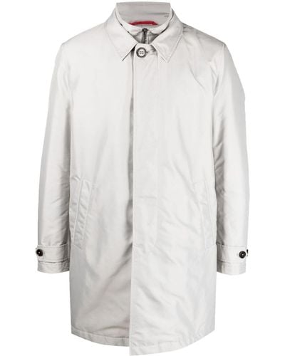 Fay Double-layer Camp-collar Coat - White