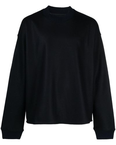 Jil Sander Crew-neck Felted-wool Sweater - Black