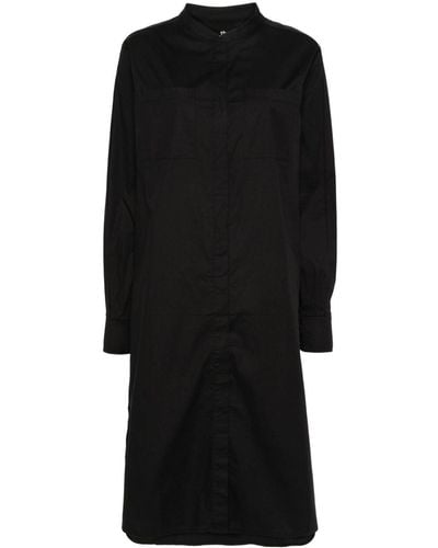 Thom Krom Robe-chemise en popeline à détails de coutures - Noir
