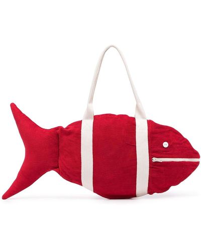 Bode Fish-shaped Tote Bag - Red