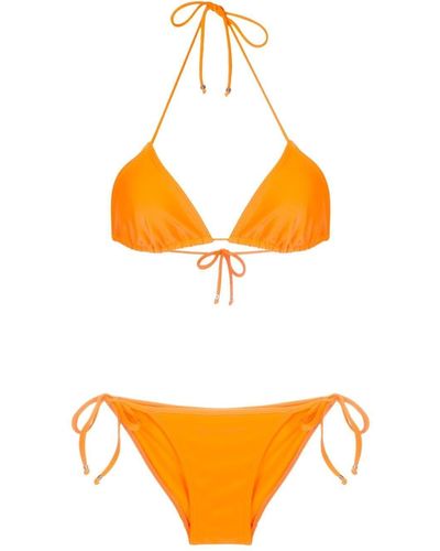 Amir Slama Self-tie Triangle Bikini - Orange