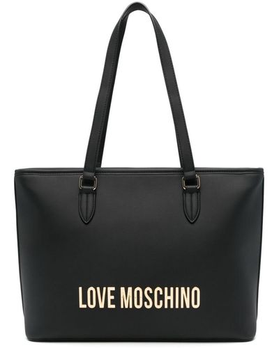Love Moschino Handtasche mit Logo-Schriftzug - Schwarz