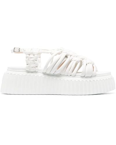 Agl Attilio Giusti Leombruni Alice 65mm Flatform Sandals - White
