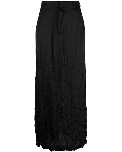 MM6 by Maison Martin Margiela Crinkled Midi Skirt - Black