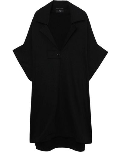 Y's Yohji Yamamoto Short-sleeve Cotton Single-breasted Coat - Black