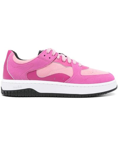 HUGO Panelled Suede Trainers - Pink