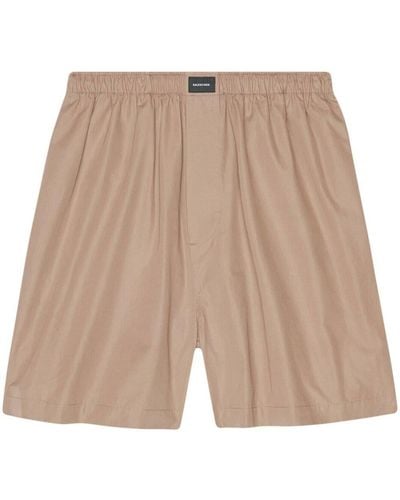 Balenciaga Wide-leg Bermuda Shorts - Natural