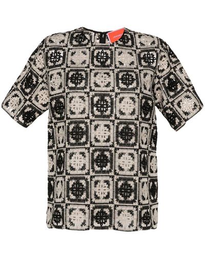 La DoubleJ Camiseta con estampado Lacey House Mini Tiles - Negro