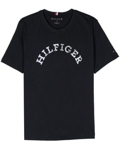 Tommy Hilfiger Logo-print Short-sleeve T-shirt - Black