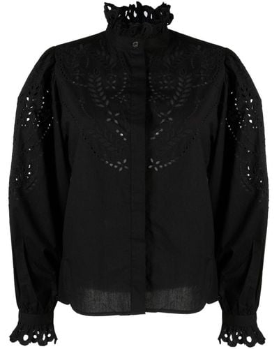 Isabel Marant Broderie Anglaise Blouse - Zwart