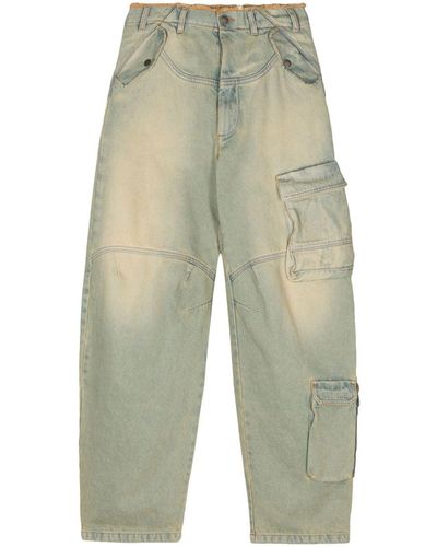 DARKPARK Halbhohe Rosalind Cargo-Jeans - Grün