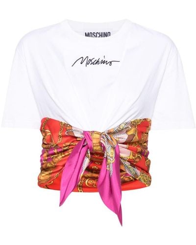 Moschino T-shirt à logo brodé - Blanc