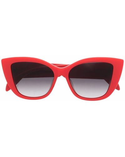 Alexander McQueen Occhiali da sole cat-eye - Rosso