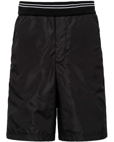 Prada Stretchbund-Shorts mit emailliertem Triangel-Logo - Schwarz