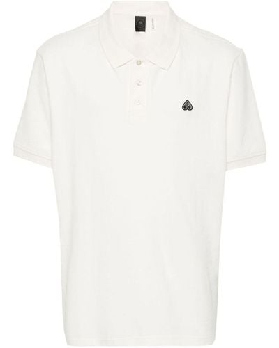 Moose Knuckles Piqué Cotton Polo Shirt - White