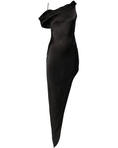 De La Vali Chelsea Satin Midi Dress - Black