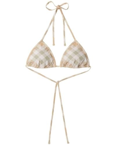 Burberry Checked triangle bikini top - Weiß