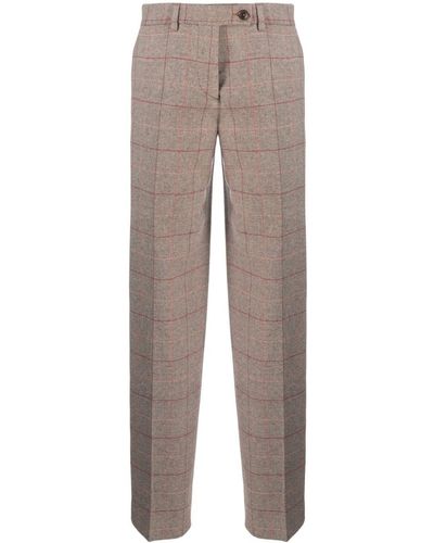 Fortela Checked Tailored Trousers - Grey