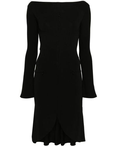 Courreges Zipped-vents Midi Dress - Black