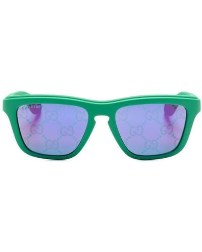 Gucci GG Supreme Square-frame Sunglasses - Blue