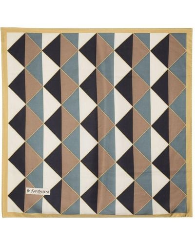 Saint Laurent Seidenschal mit geometrischem Print - Mehrfarbig