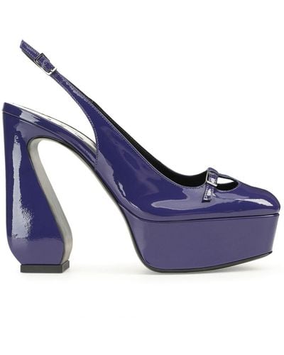 Sergio Rossi Si Rossi 85mm Slingback Court Shoes - Blue