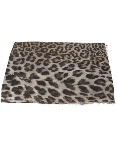 Faliero Sarti Leopard-print silk scarf - Mettallic