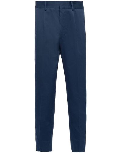Prada Pantalones de vestir con parche del logo - Azul