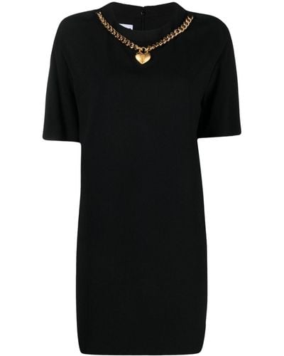 Moschino Mini-jurk Van Crêpe Met Bedel - Zwart