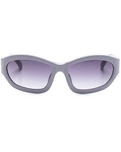 Linda Farrow X Dries Van Noten lunettes de soleil à monture ronde - Violet