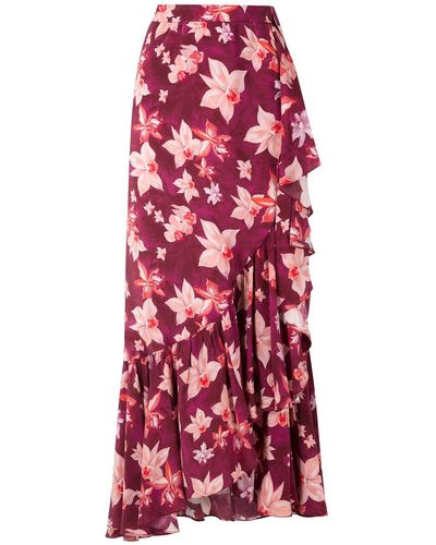 Isolda Carmen Silk Crepe Skirt - Purple