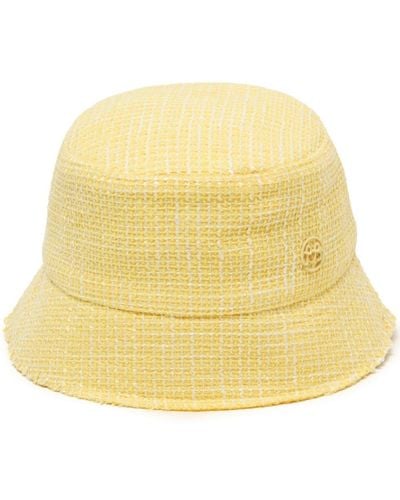 Ruslan Baginskiy Logo-appliqué Tweed Bucket Hat - Yellow