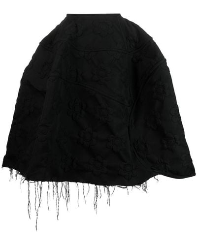 Sportmax Debossed Floral-pattern Mini Skirt - Black