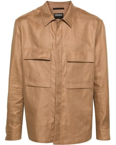 ZEGNA Long-sleeve Shirt - Brown