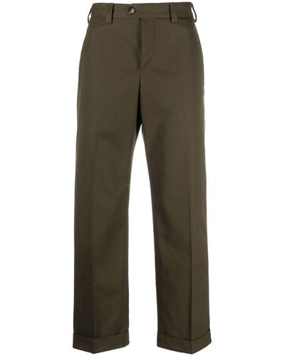PT Torino Pantalon droit à plis marqués - Vert