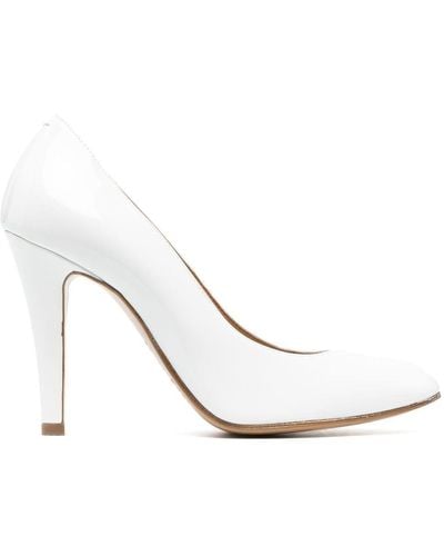 Maison Margiela Office 100mm Leather Court Shoes - White
