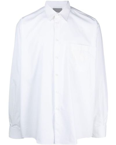 VTMNTS Barcode-print Cotton Shirt - White