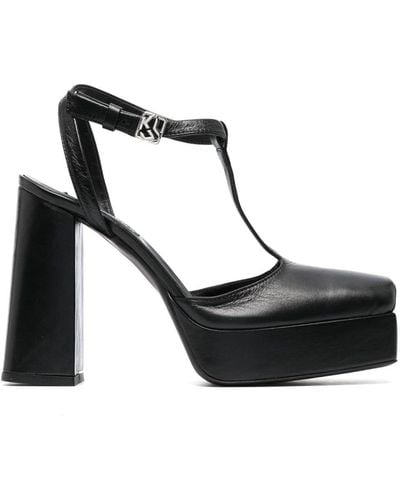 Karl Lagerfeld 125mm Soiree Leather Court Shoes - Black