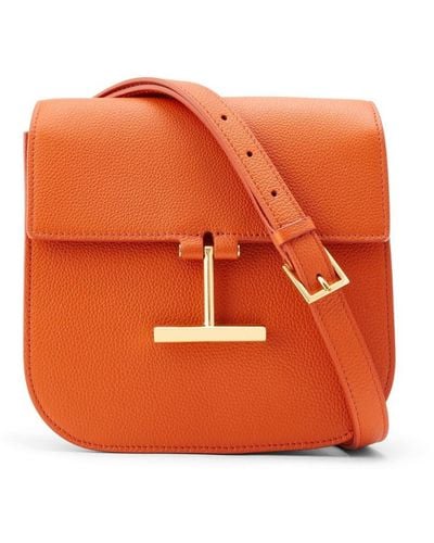 Tom Ford Tara Leather Crossbody Bag - Orange