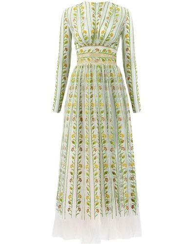 Giambattista Valli Ramage Embroidered Tulle Maxi Dress - Green