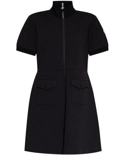 Moncler A-line Piqué Dress - Black