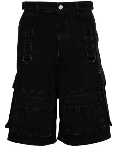 Vetements Jeans-Cargo-Shorts mit hohem Bund - Schwarz