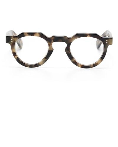 Lesca Crown pantos-frame glasses - Marrón
