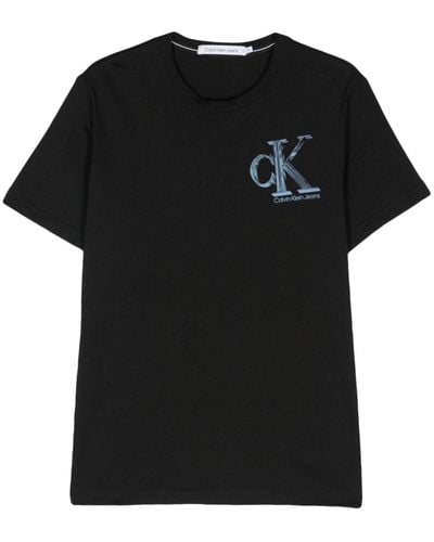 Calvin Klein Logo-print Cotton T-shirt - Black