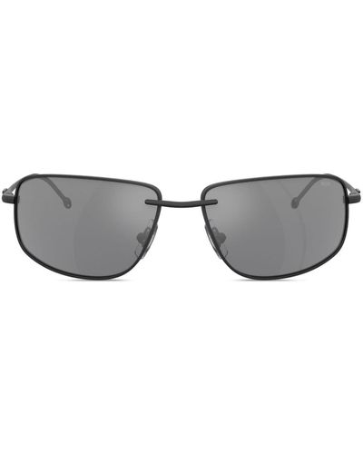 DIESEL Eckige Sonnenbrille mit Logo-Schild - Grau